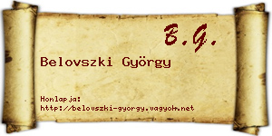 Belovszki György névjegykártya